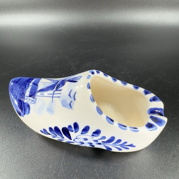 Elesva Holland Delft Ashtray Ceramic Clog Shoe Windmill Hand Painted Vintage - Picture 13 of 14